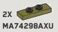 Plate Modified 1 x 3 with two studs in Green, Olive Drab (Infinite Green) (Metallic)