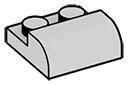 Slope Plate 2 x 1 x 2 Half-Curved Top in Gray, Dull