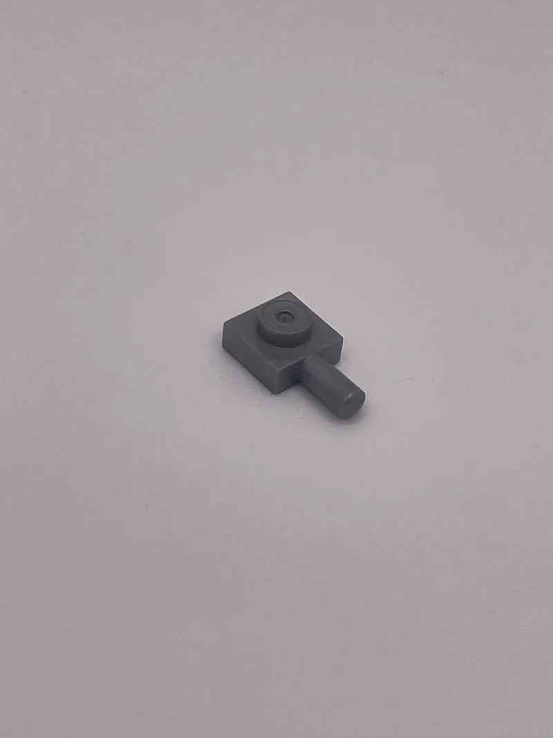 Plate 1 x 1 w/ Horizontal Bar in Gray, Light (Metallic)