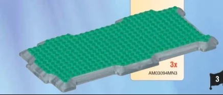 Terrain Base 16 x 32 with Cutout on Edges w/ Printed Grass Detail in Multicolored