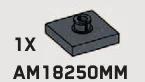 Turntable Tile 2 x 2 w/ Short Vertical Axle Pin in Gray, Dark (Metallic)