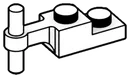 Plate 1 x 2 with vertical pin offset from one end in White