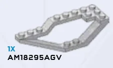 Vehicle body: 3 x 2 x 9 landing skid, left in Gray, Light (Metallic)