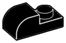 Plate 1 x 2 with half-round slope in Black