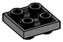 Plate 2 x 2 connector: male:male in Gray, Dark (Flake)