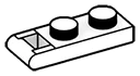 Plate 1 x 2 w/ Bar Handle, type 01 in White