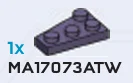 Wedge Plate 2 x 3 - Right in Purple, Dark (Metallic)