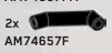 Connector: pipe, small 3 studs long double angle in Black
