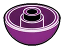 Brick 2 x 2 hemisphere, bottom in Purple, Imperial