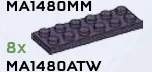 Plate 2 x 6 in Purple, Dark (Metallic)