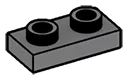 Plate 1 x 2 with hollow studs in Gray, Dark (Flake)