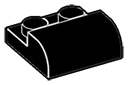 Slope Plate 2 x 1 x 2 Half-Curved Top in Black