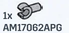 Connector: pin, short with clip in Gray, Steel