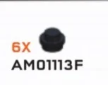 Plate 1 x 1 round in Black