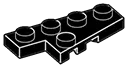 Wedge Plate 2 x 4 with notch, right in Black