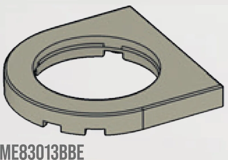 6 x 6 turntable base, half round and 4 x 4 round hole in Beige, Dark