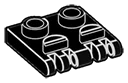 Hinge plate 2 x 2 with 5 fingers in Black