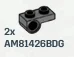 Connector Plate 1 x 2 with Axle Pin Hole on Bottom in Gray, Dark (Flake)