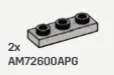 Plate 1 x 3 with hollow studs in Gray, Steel