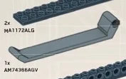 Connector Tile with Bar & Clip in Gray, Light (Metallic)