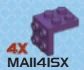 Bracket 2 x 2 - 2 x 2 with studs in Purple, Byzantium (Metallic)