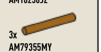 Bar 3 studs long, slightly rounded ends in Brown, Milk Chocolate
