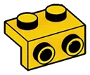 Bracket 1 x 2 - 1 x 2 with studs in Yellow, Lemon