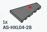 Tile Wedge 3 x 4 Without Right Corner w/ Red Triangle in Gray, Dark (Flake)