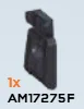 Fixture: chair: seat back on hinge with small hole in Black