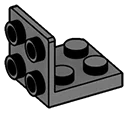 Bracket 2 x 2 - 2 x 2 with studs ascending in Gray, Dark (Flake)