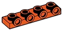 Bracket Plate 1 x 4 with Four studs on side, ascending in Orange, Marigold