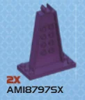 Hinge Plate 3 x 8 x 8 with Clip on Top in Purple, Byzantium (Metallic)