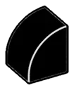 Slope Brick 1 x 1 with half-curved top in Black