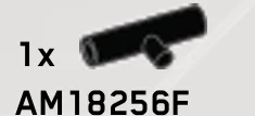 Connector: pipe, small 3 studs long with side pin in Black