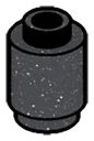 Brick 1 x 1 round with hollow stud in Metal, Iron (Metallic)