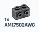 Brick Modified 1 x 2 with side studs in Gray, Dark (Metallic Camo)