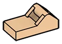 Tile Modified 1 x 2 w/ Raised Horizontal Clip in Brown, Light Tan