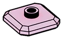 Plate 2 x 2 faceted with one central stud in Pink, Rose