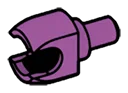 Connector: ball socket medium on small pin in Magenta, Rich