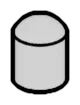 Connector: pin, small cap in Gray, Dull
