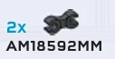 Connector: clip, small double-sided in Gray, Dark (Metallic)