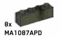 Brick 1 x 4 in Green, Jungle (Camo)