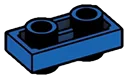 Plate 1 x 2 Connector: male:male in Blue