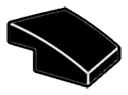 Slope plate 1 x 1 with curved slope & small lip, left in Black