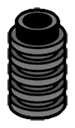 Brick Round 1 x 1 with rounded Ribbing in Gray, Dark (Flake)