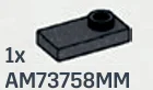 Plate 1 x 2 with one stud, offset in Gray, Dark (Metallic)