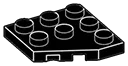 Wedge Plate 3 x 3 without corner, front left in Black