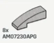 Slope brick 33 1 x 3 curved slope in Gray, Steel