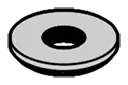 Tile 1.25 x 1.25 round with hole in Gray, Dull