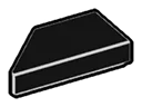 Tile 1 x 2 missing right corner in Grey, Charcoal